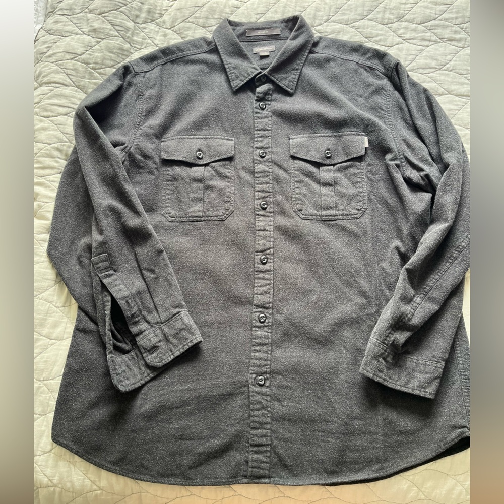 Eddie Bauer flannel shirt in charcoal gray